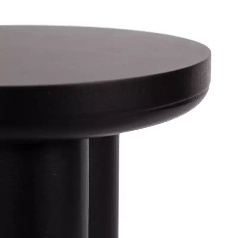 Pylar Round Drink Table – Black Tripod Wood Accent Table, 21" Tall