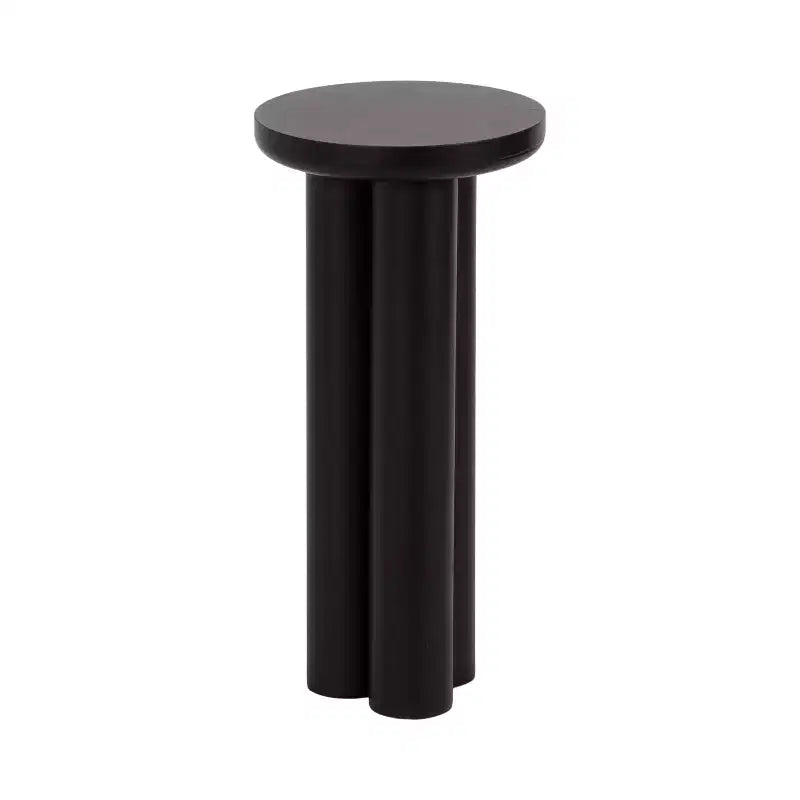 Pylar Round Drink Table – Black Tripod Wood Accent Table, 21" Tall
