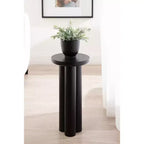 Table d'appoint Pylar Round – Table d'appoint en bois sur trépied noir, 53 cm de hauteur