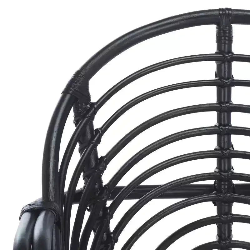 Aragorn Black Rattan Accent Chair with Removable White Cushion