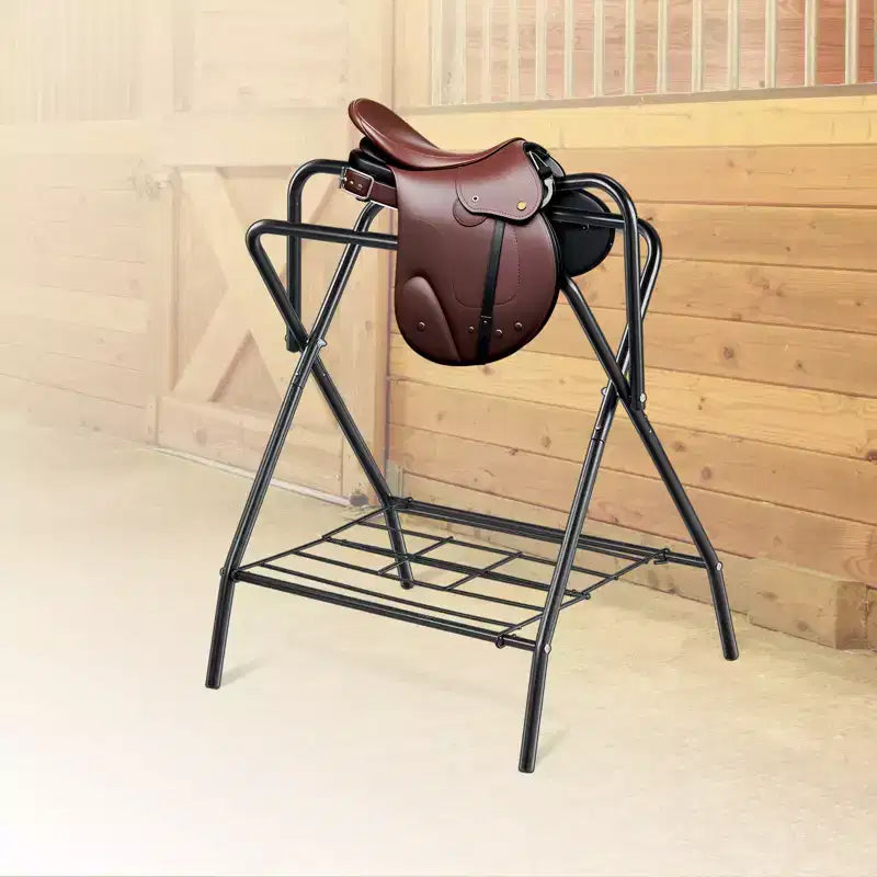 Support de selle noir pliable, autoportant, simple