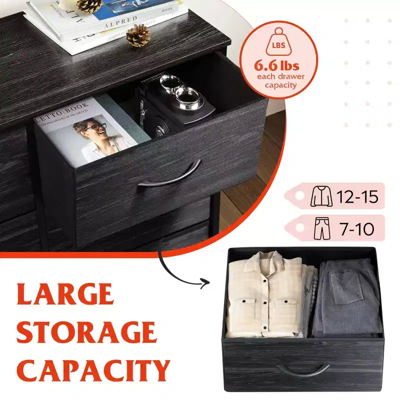 10-Drawer Fabric Storage Tower, Metal Frame, Multiple Colors, for Adults