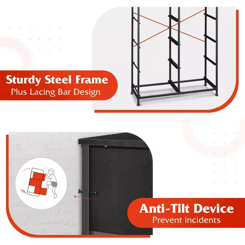 10-Drawer Fabric Storage Tower, Metal Frame, Multiple Colors, for Adults