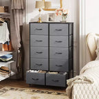 10-Drawer Fabric Storage Tower, Metal Frame, Multiple Colors, for Adults