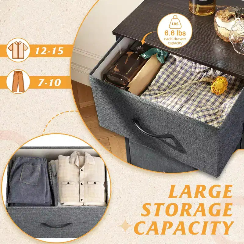 10-Drawer Fabric Storage Tower, Metal Frame, Multiple Colors, for Adults