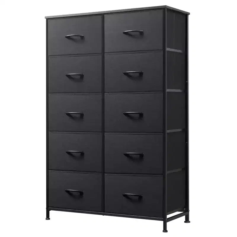 10-Drawer Fabric Storage Tower, Metal Frame, Multiple Colors, for Adults