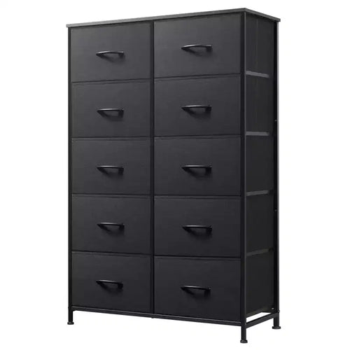 10-Drawer Fabric Storage Tower, Metal Frame, Multiple Colors, for Adults