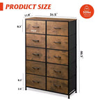 10-Drawer Fabric Storage Tower, Metal Frame, Multiple Colors, for Adults