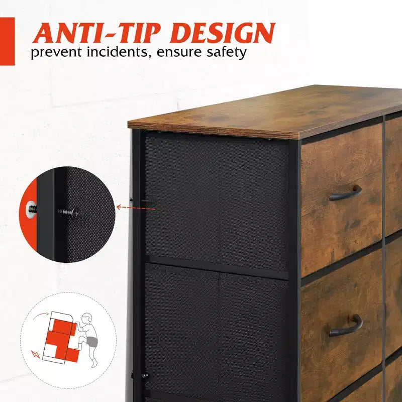 10-Drawer Fabric Storage Tower, Metal Frame, Multiple Colors, for Adults