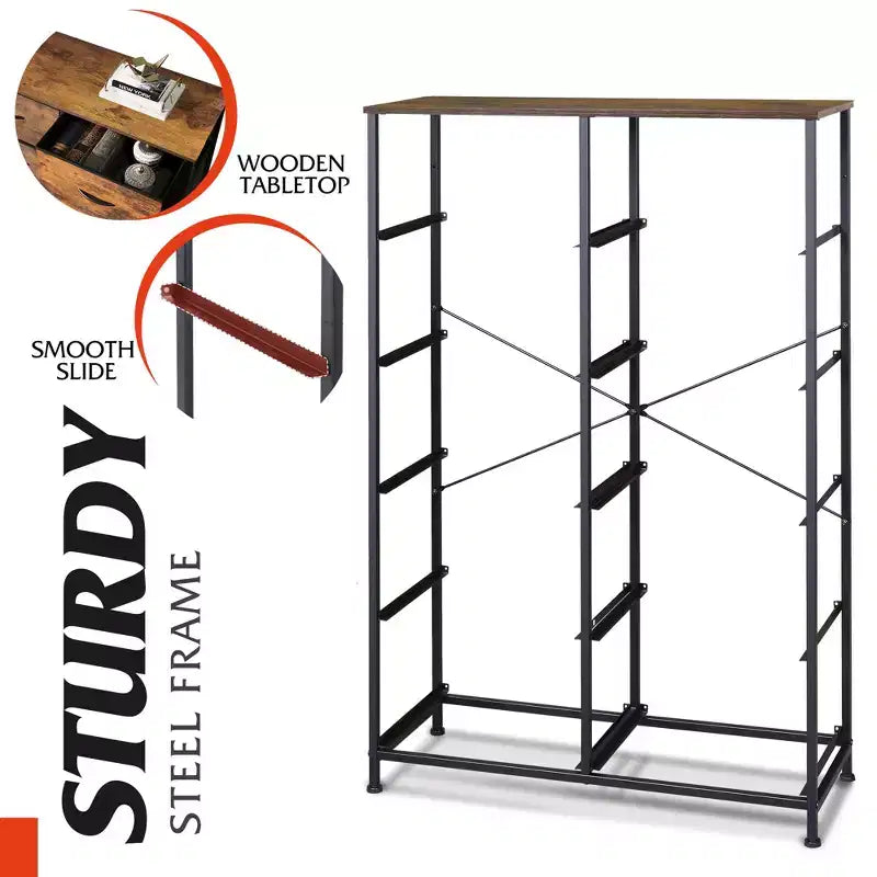 10-Drawer Fabric Storage Tower, Metal Frame, Multiple Colors, for Adults