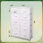 10-Drawer Fabric Storage Tower, Metal Frame, Multiple Colors, for Adults