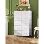 10-Drawer Fabric Storage Tower, Metal Frame, Multiple Colors, for Adults