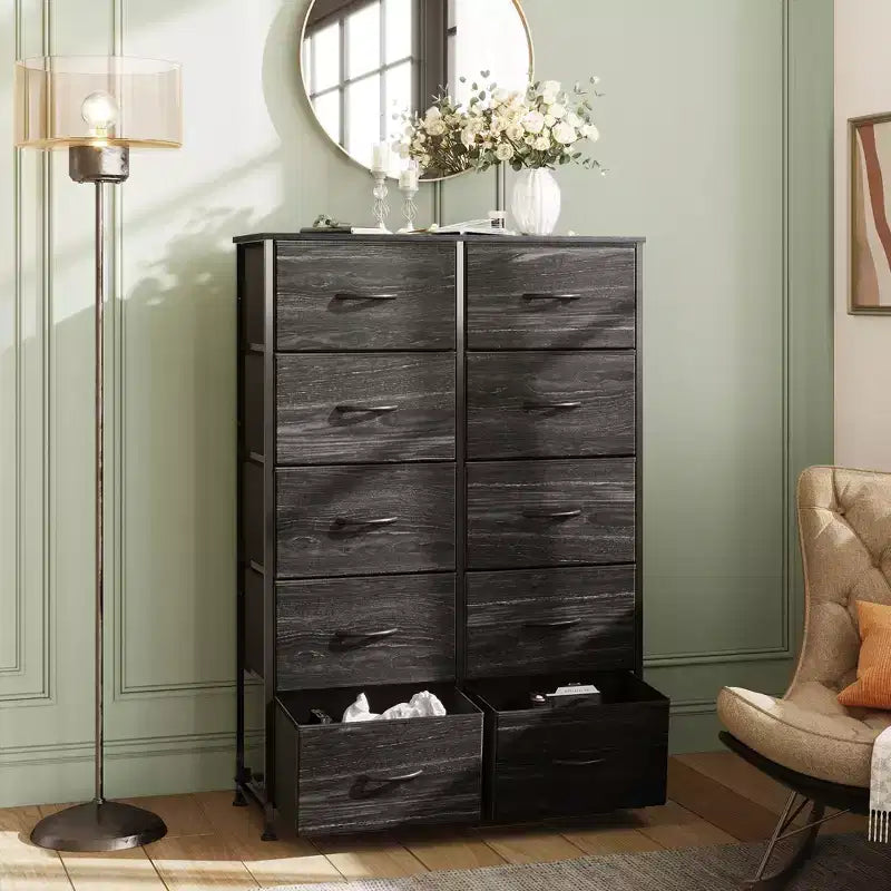 10-Drawer Fabric Storage Tower, Metal Frame, Multiple Colors, for Adults