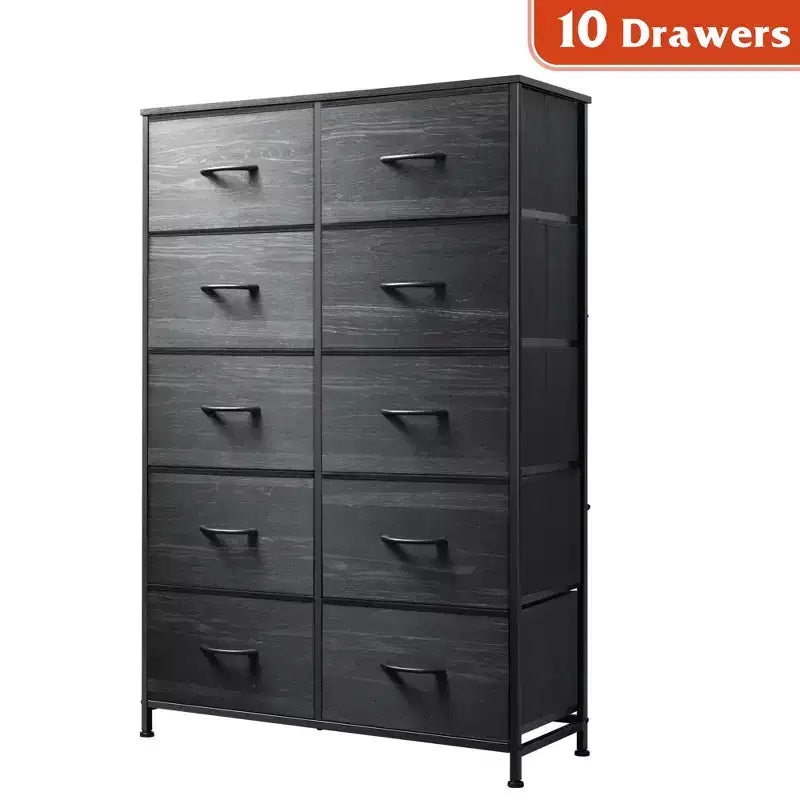 10-Drawer Fabric Storage Tower, Metal Frame, Multiple Colors, for Adults