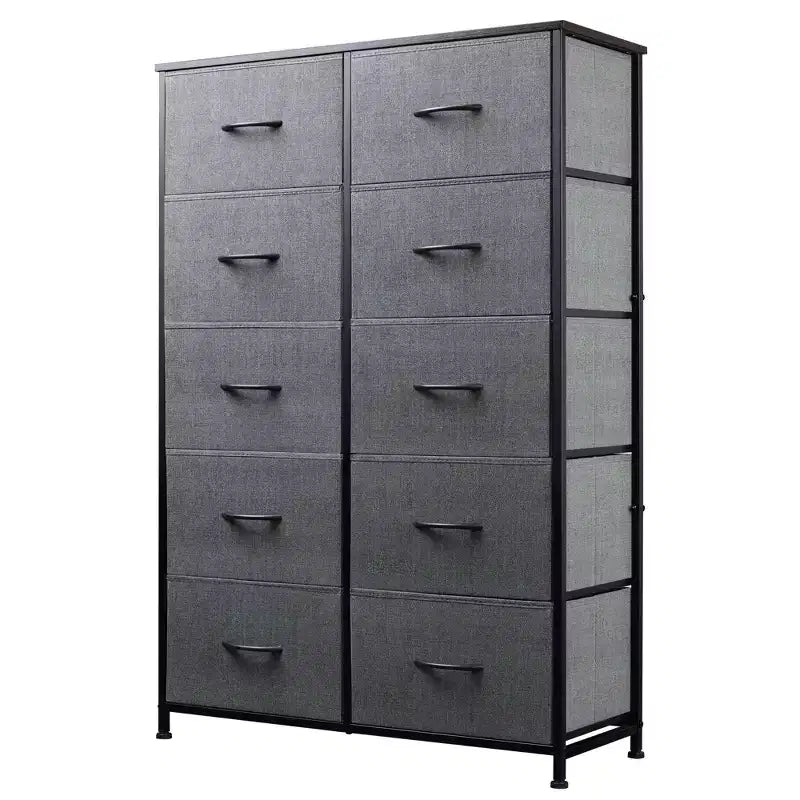 10-Drawer Fabric Storage Tower, Metal Frame, Multiple Colors, for Adults