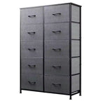10-Drawer Fabric Storage Tower, Metal Frame, Multiple Colors, for Adults
