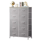 10-Drawer Fabric Storage Tower, Metal Frame, Multiple Colors, for Adults