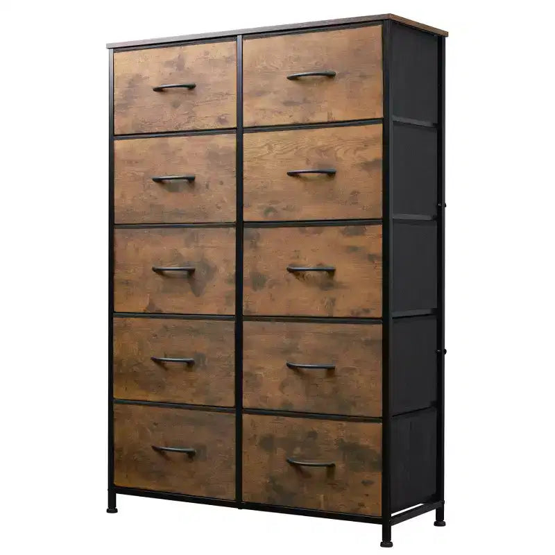 10-Drawer Fabric Storage Tower, Metal Frame, Multiple Colors, for Adults