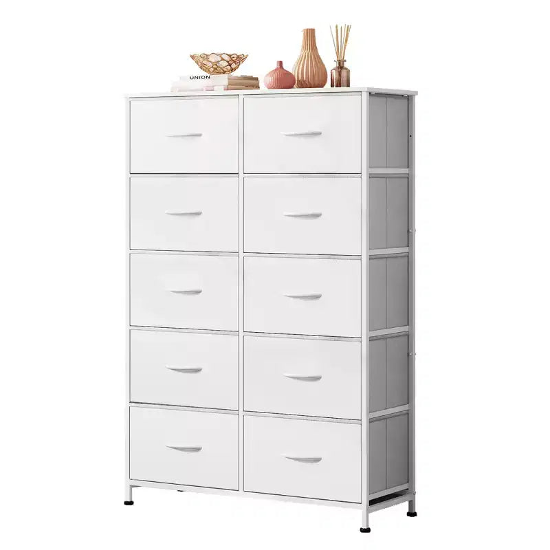10-Drawer Fabric Storage Tower, Metal Frame, Multiple Colors, for Adults