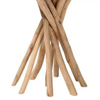 Table d'appoint ronde en teck naturel Liberte – Piètement bohème en forme de branche sculptée
