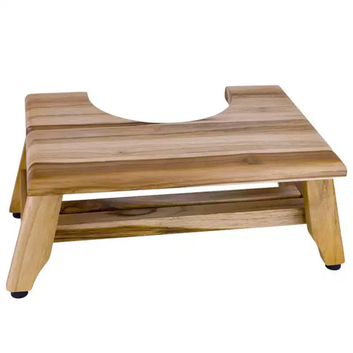 HomeRoots 8 Natural Solid Teak Bathroom Toilet Stool