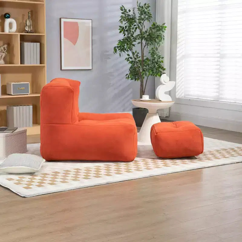Pouf poire noir/rouge/blanc, une place, velours