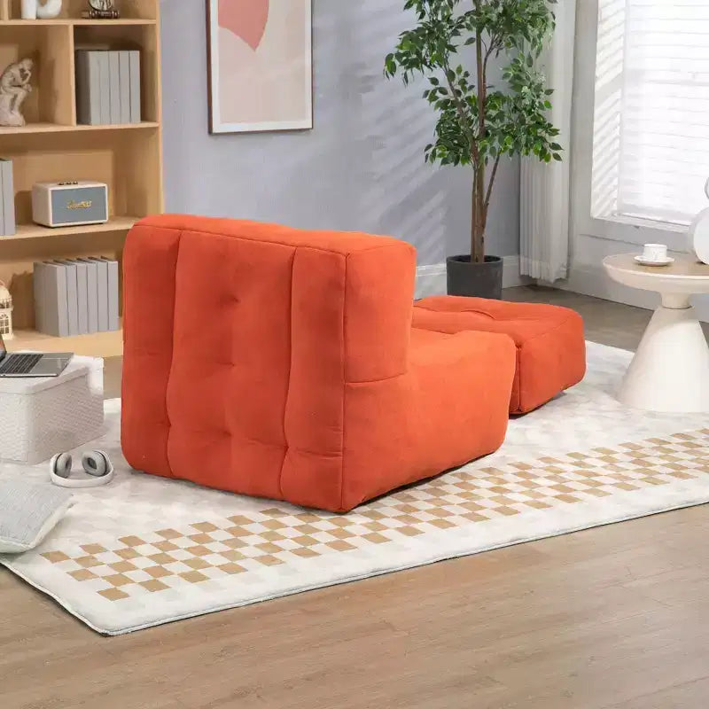 Pouf poire noir/rouge/blanc, une place, velours