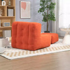 Pouf poire noir/rouge/blanc, une place, velours