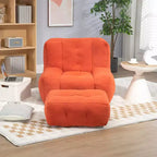 Pouf poire noir/rouge/blanc, une place, velours