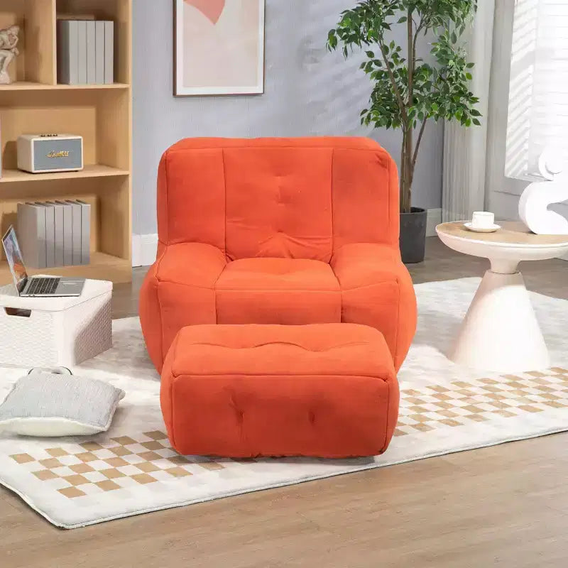 Pouf poire noir/rouge/blanc, une place, velours