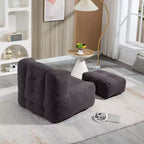 Pouf poire noir/rouge/blanc, une place, velours
