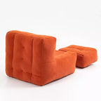 Pouf poire noir/rouge/blanc, une place, velours
