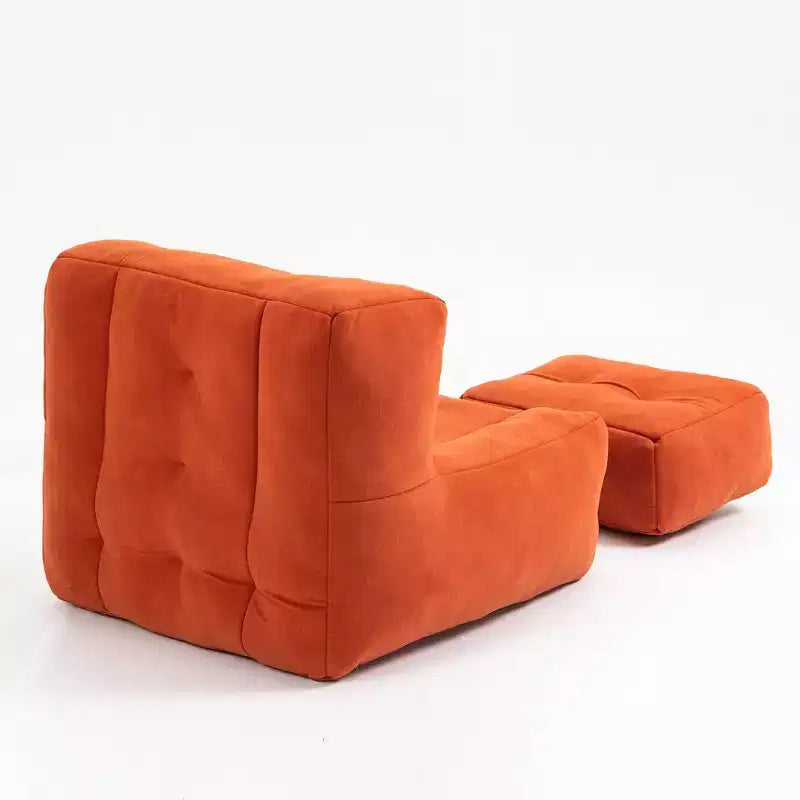 Pouf poire noir/rouge/blanc, une place, velours