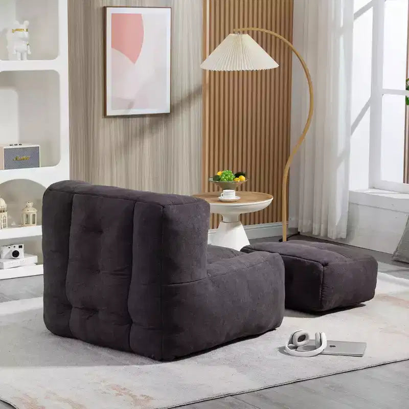 Pouf poire noir/rouge/blanc, une place, velours