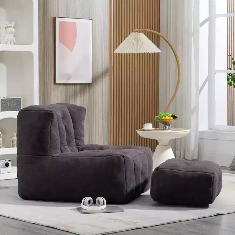 Pouf poire noir/rouge/blanc, une place, velours