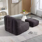 Pouf poire noir/rouge/blanc, une place, velours