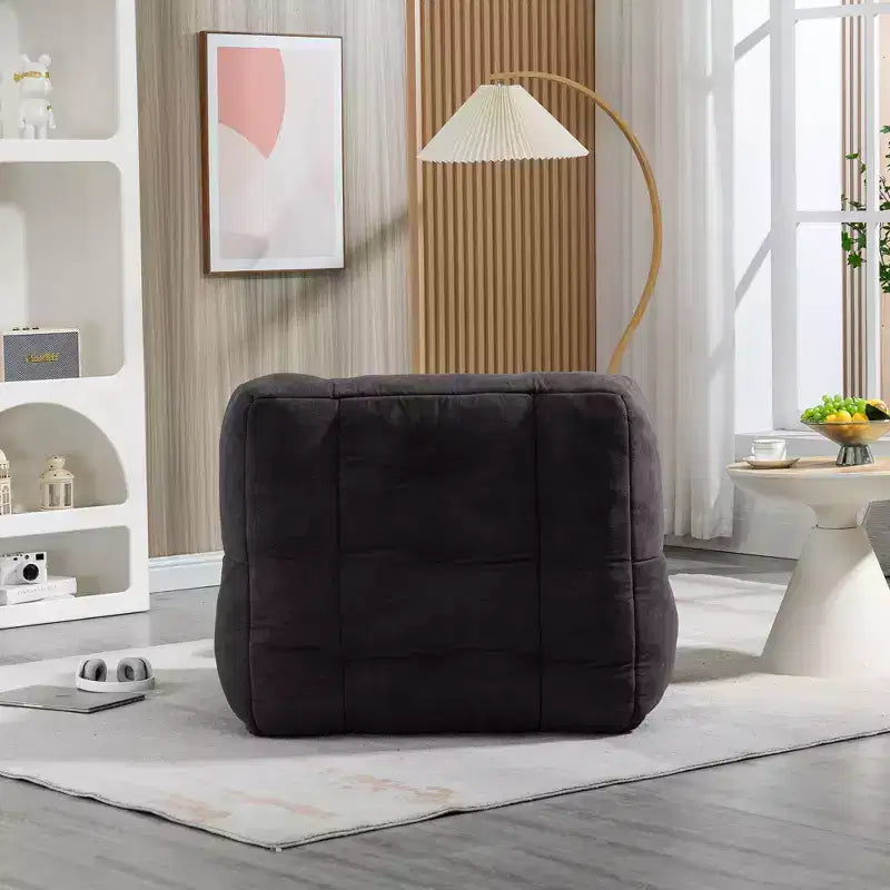 Pouf poire noir/rouge/blanc, une place, velours