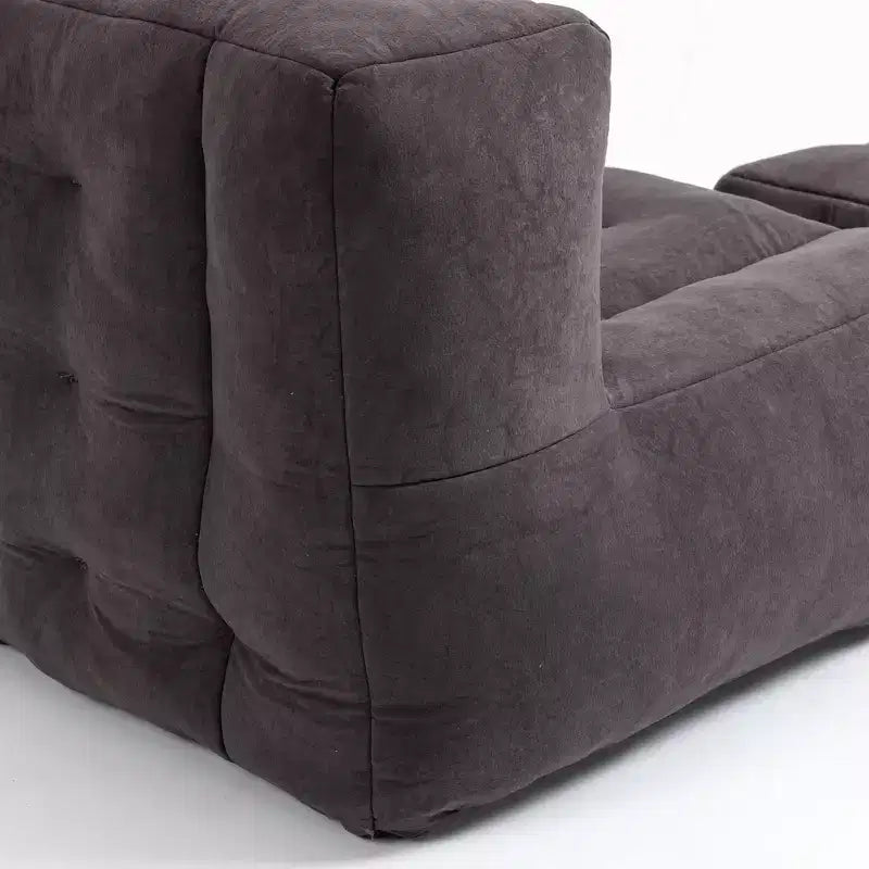 Pouf poire noir/rouge/blanc, une place, velours