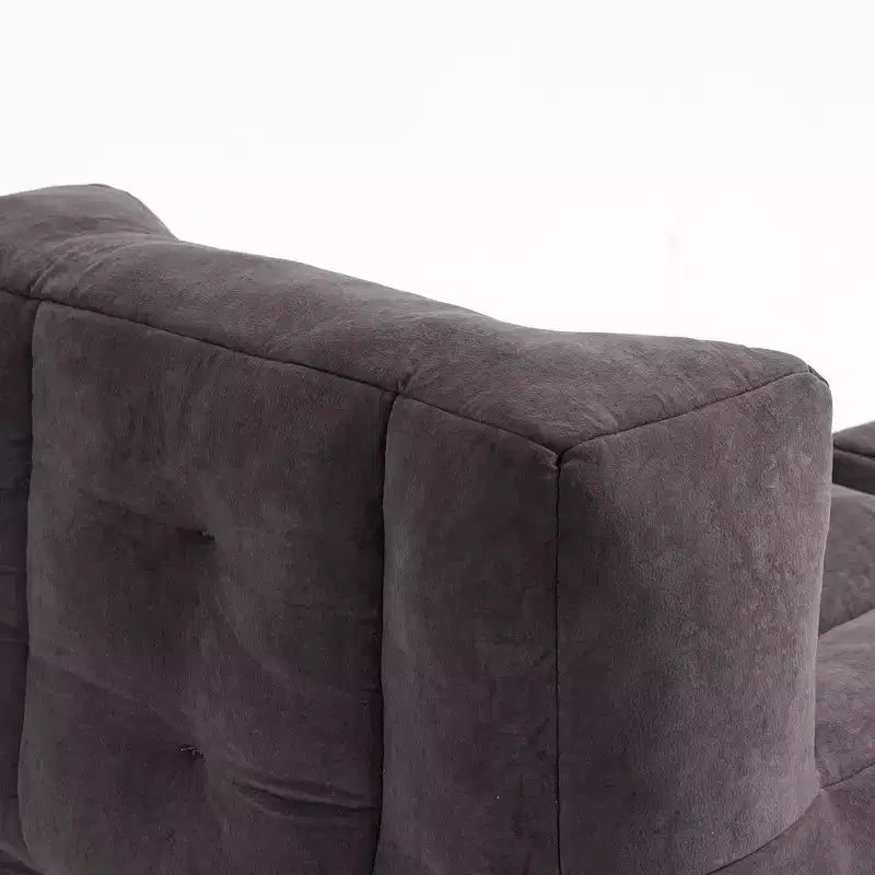 Pouf poire noir/rouge/blanc, une place, velours