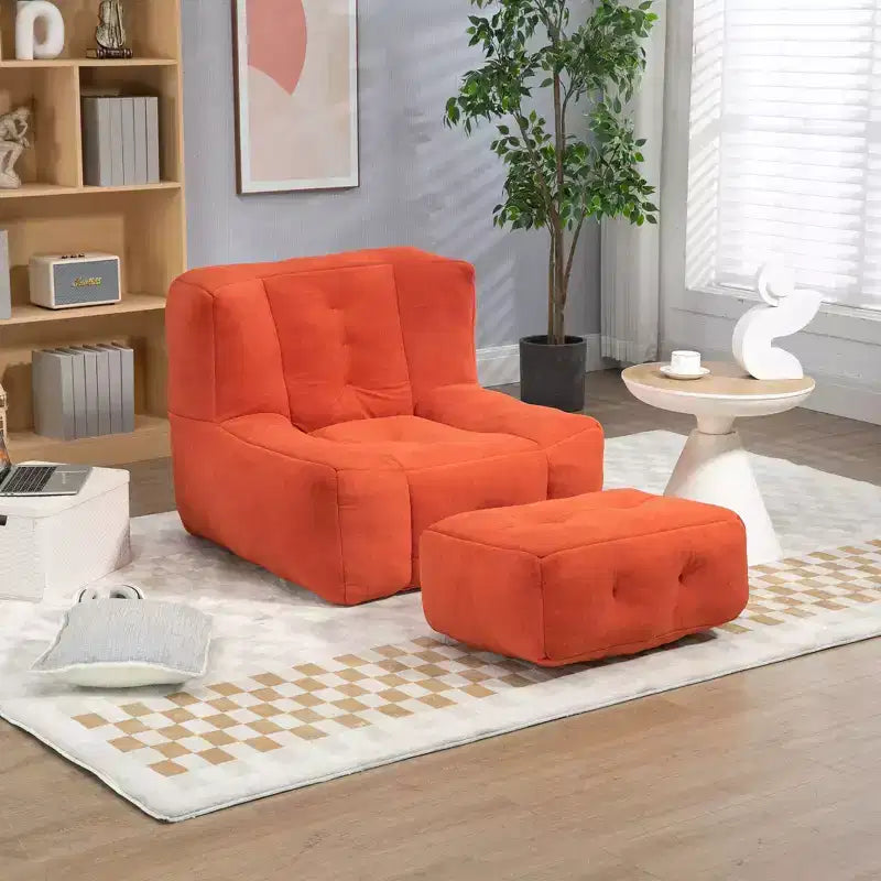 Pouf poire noir/rouge/blanc, une place, velours