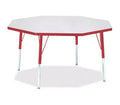 Jonti-Craft Berries Elementary Height Color Edge Octagon Table 48 x 48 in Red