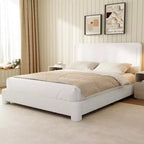 Dyonery Fabric bed frame with headboard Upholstered fabric bed frame, soft rounded corners, adjustable headboard, easy to assemble