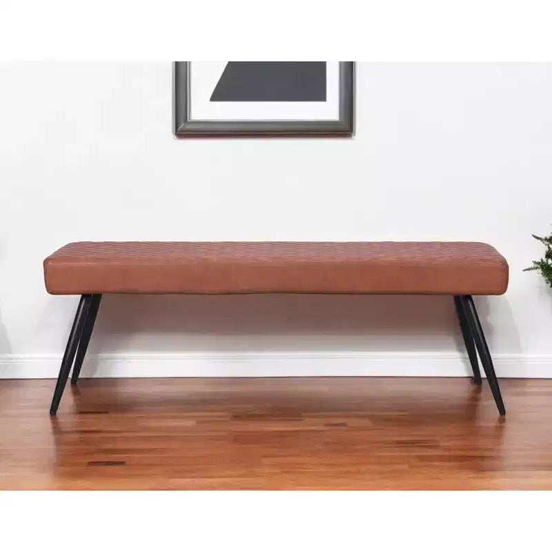 Banc de salle à manger 137 cm en similicuir marron et noir – 3 places