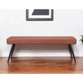 Banc de salle à manger 137 cm en similicuir marron et noir – 3 places