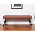 Banc de salle à manger 137 cm en similicuir marron et noir – 3 places