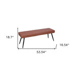 Banc de salle à manger 137 cm en similicuir marron et noir – 3 places