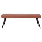 Banc de salle à manger 137 cm en similicuir marron et noir – 3 places
