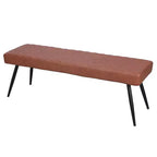 Banc de salle à manger 137 cm en similicuir marron et noir – 3 places