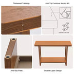 47" Farmhouse Wood Console Table – 2" Thick Veneer Top & 2-Tier Open Shelf