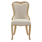 Lot de 2 chaises de salle à manger capitonnées à oreilles de style campagnard français – Cadre en bois d'hévéa, rembourrées